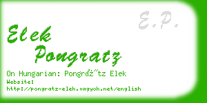 elek pongratz business card